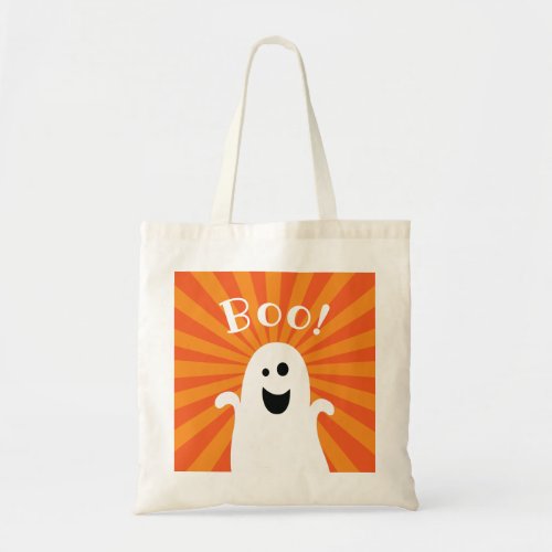 Funny Cute Ghost Boo Halloween Trick or Treat Kids Tote Bag