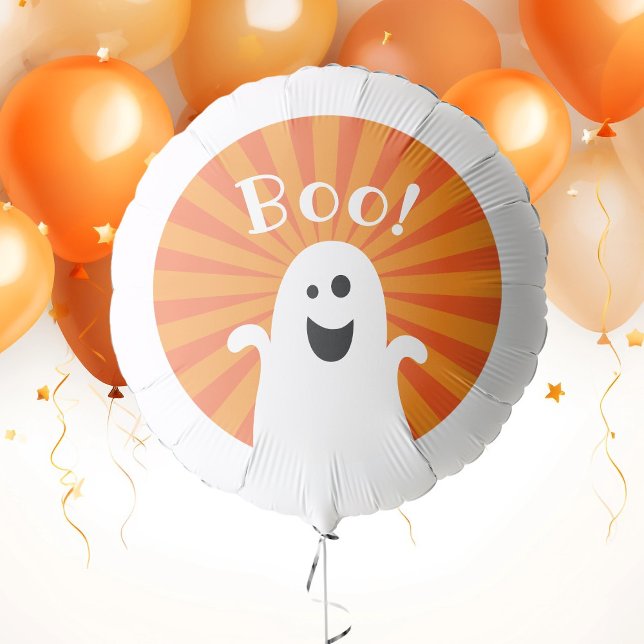 Funny Cute Ghost Boo Spooky Fun Happy Halloween Balloon (Creator Uploaded)