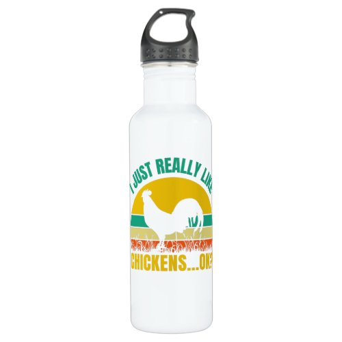 Funny Cute Gift For Pet Chicken Lovers Stainless Steel Water Bottle