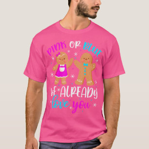 Funny Cute Gingerbread Gender Reveal Pink Or Blue T-Shirt