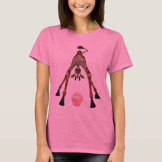Funny Cute Giraffe and Cupcake T-Shirt