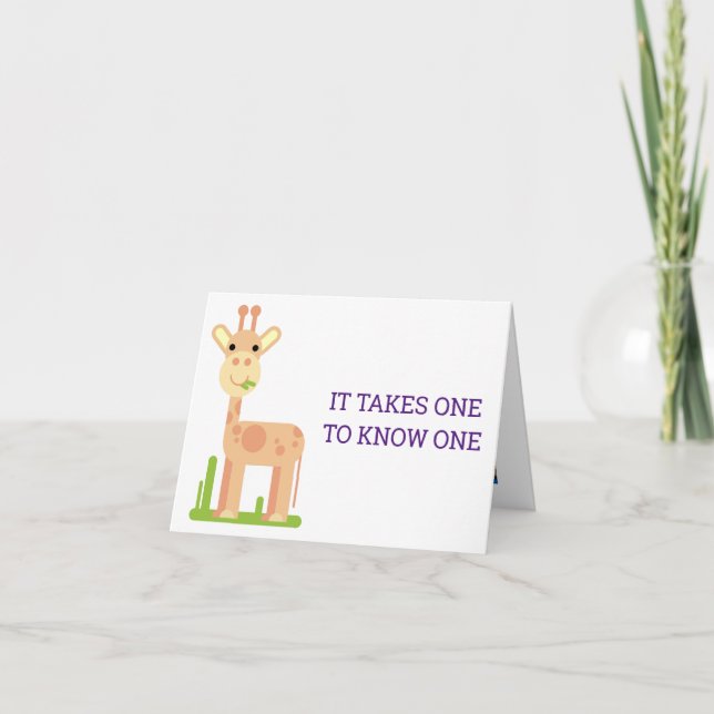 Funny Cute Giraffe Kids Girl Boy Aim High Birthday Card (Front)