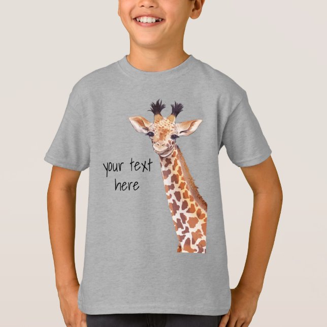 Funny Cute Giraffe Personalized  T-Shirt (Front)