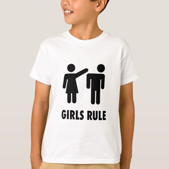 Funny Cute Girls Rule T-Shirt (Front)