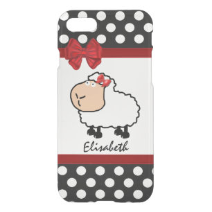 Funny cute girly sheep polka dots personalized iPhone SE/8/7 case