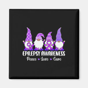 Funny cute Gnomes Peace hope love epilepsy Awarene Magnet