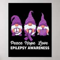 Funny cute Gnomes Peace hope love epilepsy Awarene