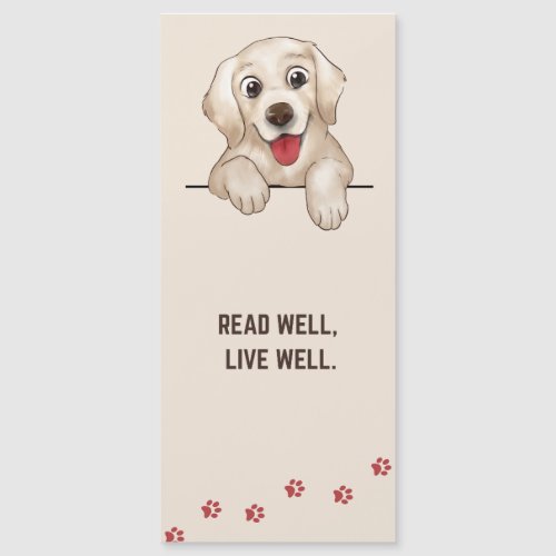 Funny Cute Golden Retriever Dog Bookmark Quote
