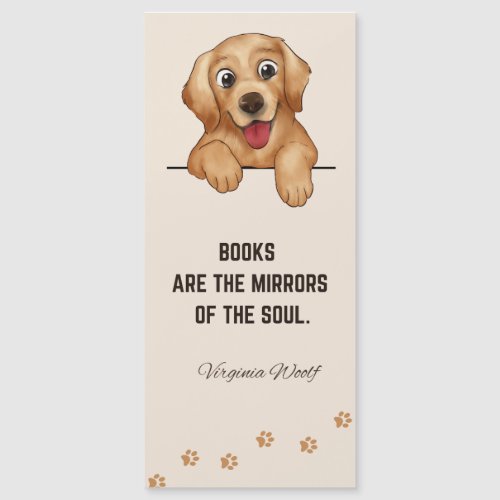  Funny Cute Golden Retriever Dog Bookmark Quote