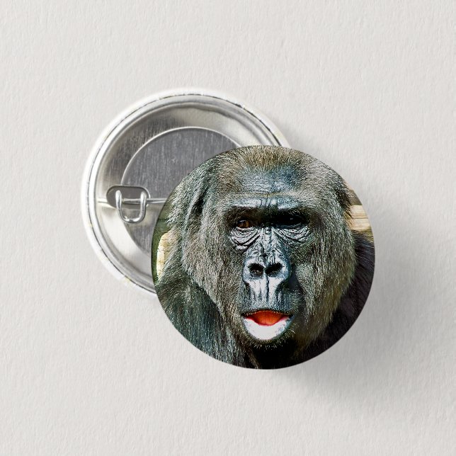 FUNNY CUTE GORILLA BUTTON (Front & Back)