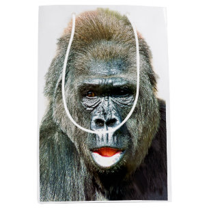 FUNNY CUTE GORILLA MEDIUM GIFT BAG