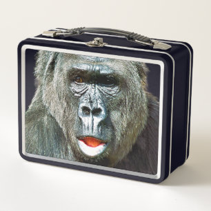 FUNNY CUTE GORILLA METAL LUNCH BOX