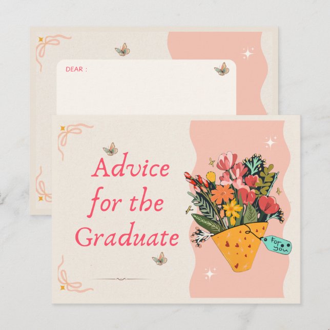Funny & Cute Graduation Advice Card  (Front/Back)