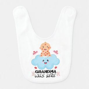 Funny & Cute Grandma Baby Outfit. Grandma was here Baby Bib