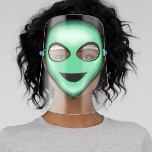 Funny Cute Green Alien Face Shield