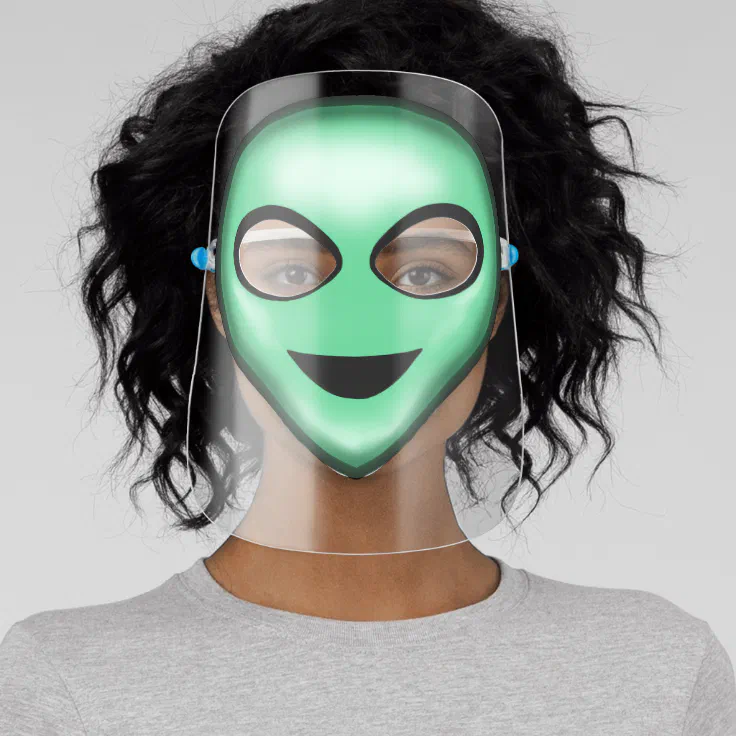 Funny Cute Green Alien Face Shield | Zazzle Funny Cute Green Alien Face Shield | Zazzle