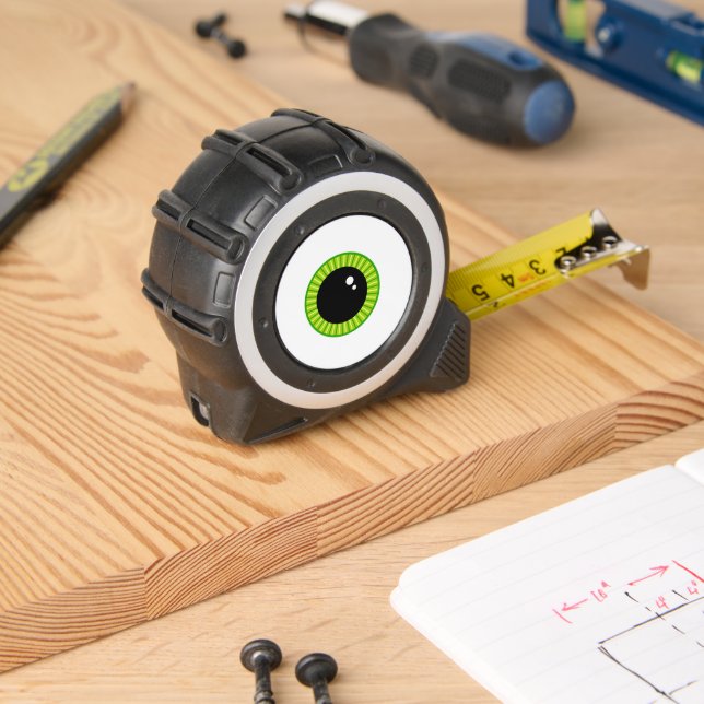 Funny Cute Green Eyeball Tape Measure (Woodwork)
