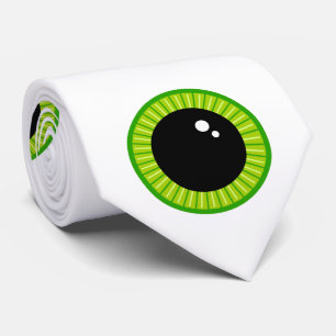 Funny Cute Green Eyeballs Neck Tie