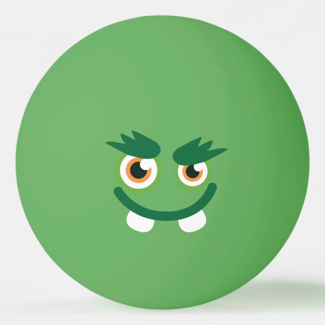 Funny  Cute Green Monster. Ping Pong Ball (Front)