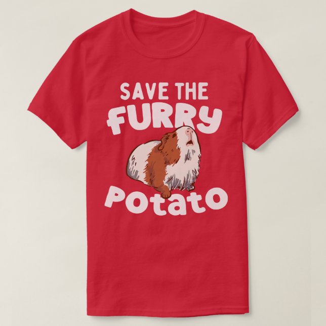 Funny Cute Guinea Pig Save The Furry Potato Premiu T-Shirt (Design Front)