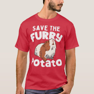 Funny Cute Guinea Pig Save The Furry Potato Premiu T-Shirt