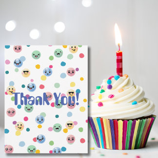 Funny Cute Gumball Machine,Custom Kids Thank You Note Card
