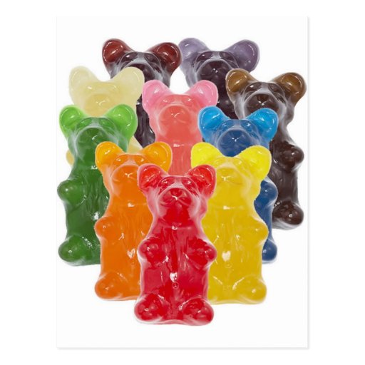 Funny Cute Gummy bear Herds Postcard | Zazzle