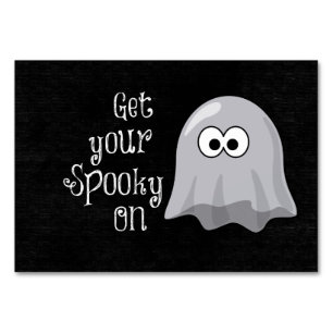 Funny, Cute Halloween Ghost; Get your Spooky On Table Number