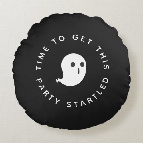 Funny Cute Halloween Ghost Party Pun Round Pillow