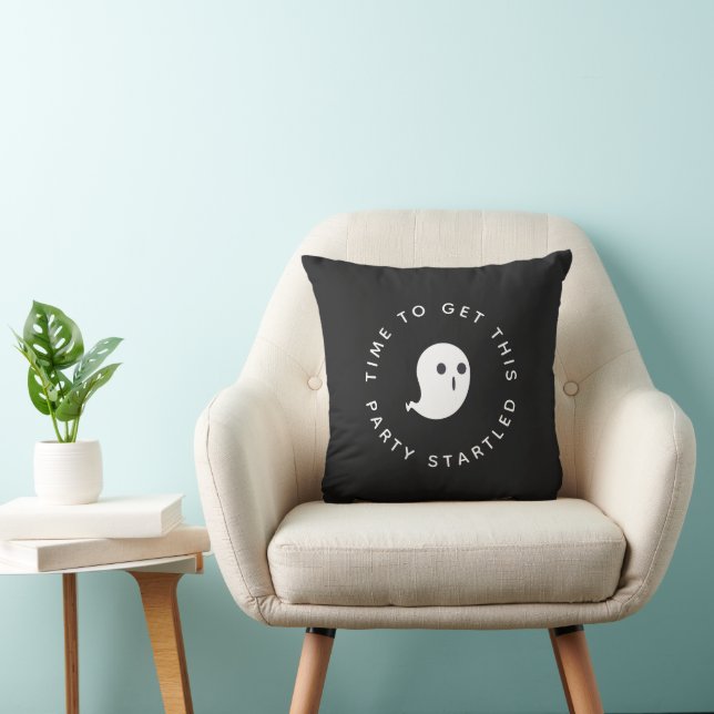 Funny Cute Halloween Ghost Party Pun Throw Pillow (Chair)