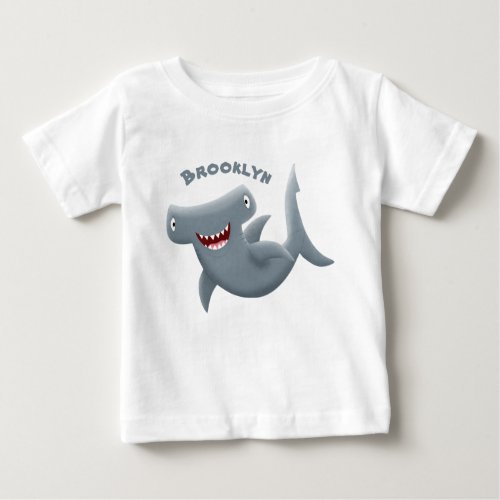 Funny cute Hammerhead shark cartoon  Baby T_Shirt