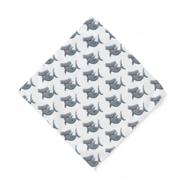Funny cute Hammerhead shark cartoon  Bandana (Front)