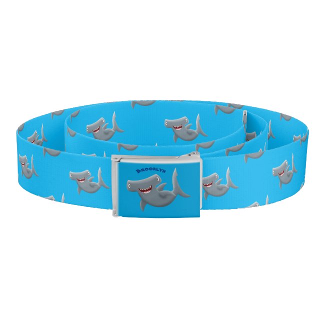 Funny cute Hammerhead shark cartoon Belt (Coil)
