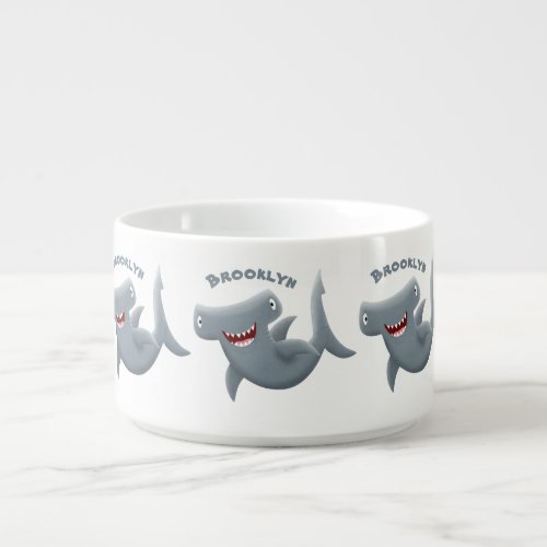 Funny cute Hammerhead shark cartoon  Bowl