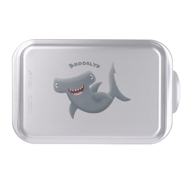 Funny cute Hammerhead shark cartoon Cake Pan (Front)