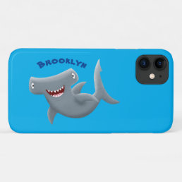 Funny cute Hammerhead shark cartoon iPhone 11 Case