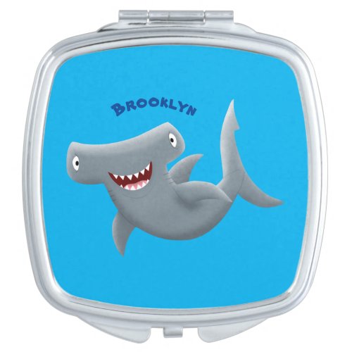 Funny cute Hammerhead shark cartoon  Compact Mirror