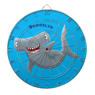 Funny cute Hammerhead shark cartoon Dart Board