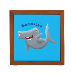 Funny cute Hammerhead shark cartoon Desk Organizer