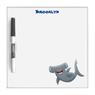 Funny cute Hammerhead shark cartoon Dry Erase Board