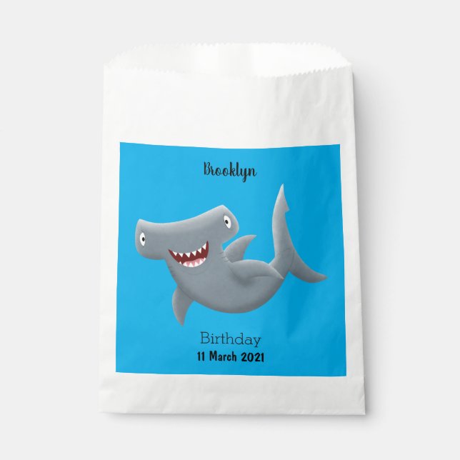 Funny cute Hammerhead shark cartoon Favor Bag (Front)