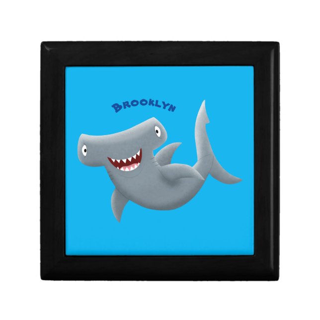 Funny cute Hammerhead shark cartoon  Gift Box (Front)
