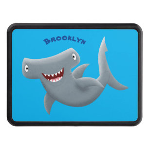Funny cute Hammerhead shark cartoon Hitch Cover