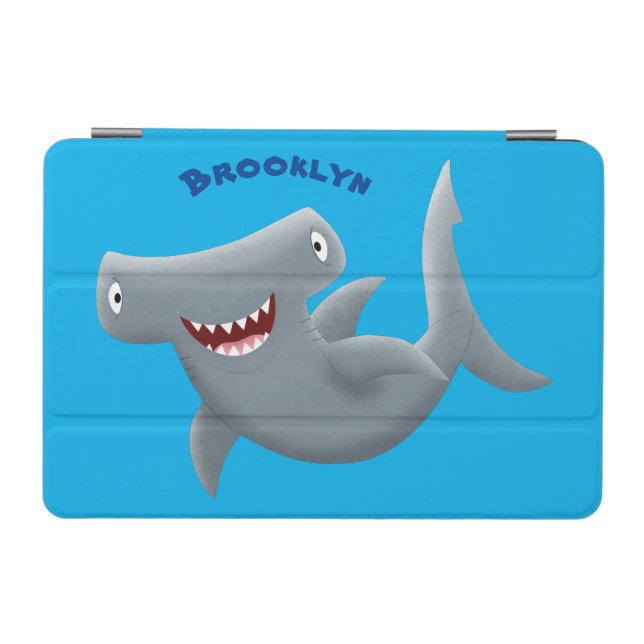 Funny cute Hammerhead shark cartoon iPad Mini Cover (Horizontal)