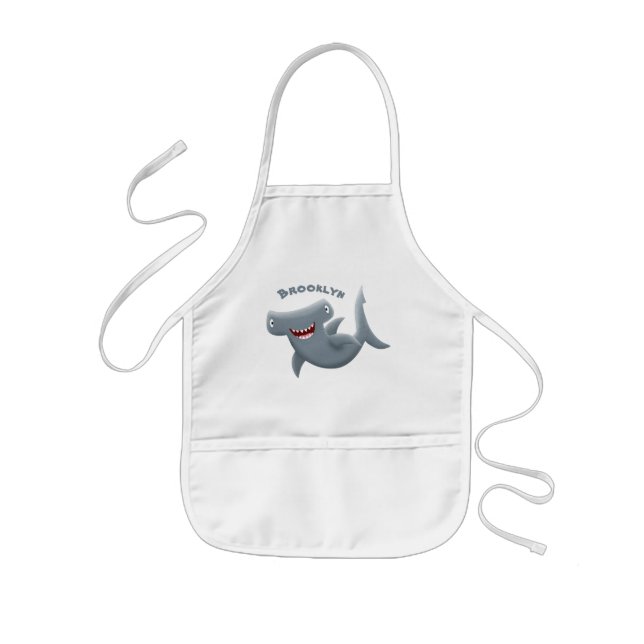 Funny cute Hammerhead shark cartoon  Kids' Apron (Front)
