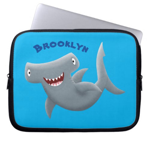Funny cute Hammerhead shark cartoon  Laptop Sleeve