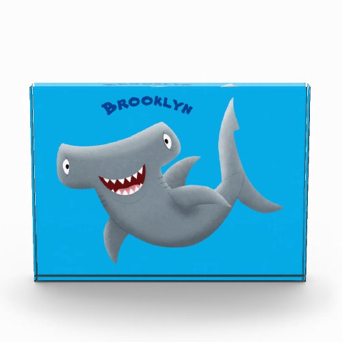 Funny cute Hammerhead shark cartoon  Photo Block