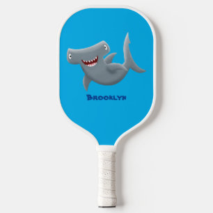 Funny cute Hammerhead shark cartoon Pickleball Paddle