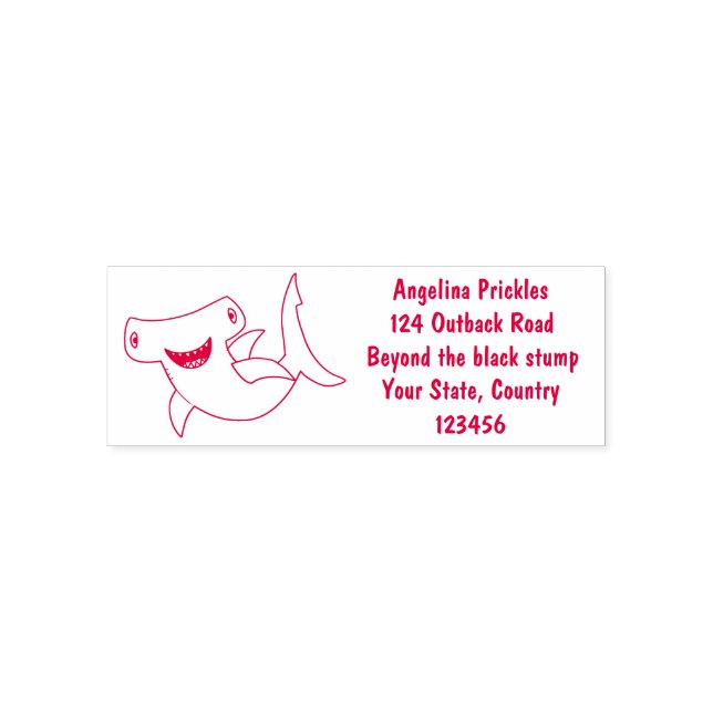 Funny cute Hammerhead shark cartoon Self-inking Stamp (Design)