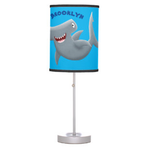 Funny cute Hammerhead shark cartoon Table Lamp